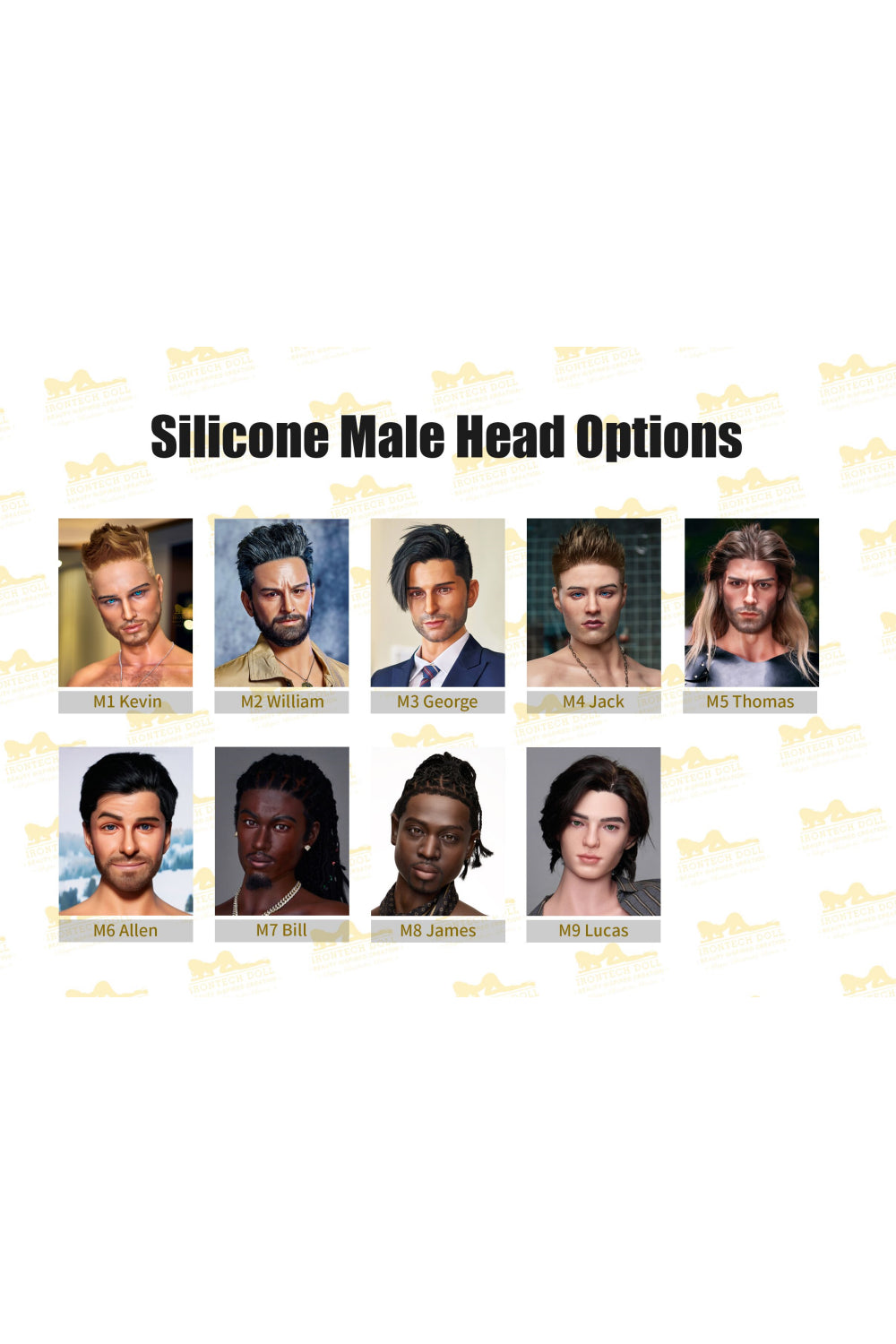 Silicone Male Sex Doll Head | Irontech Doll